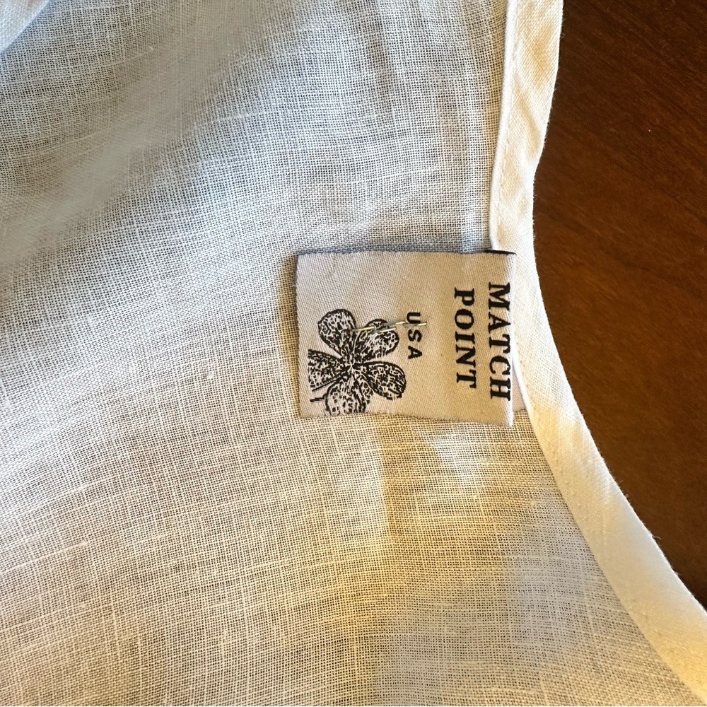 100% Linen Matchpoint Shell Button Blouse Lagenlo… - image 4